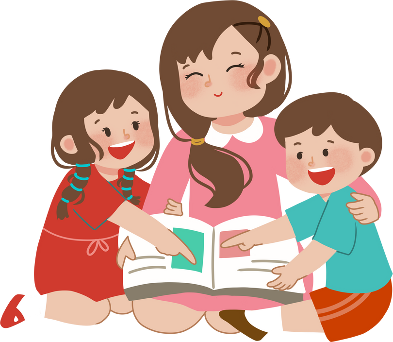 Mom Reading Book for Kids